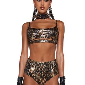 Women's Metallic Snake Print Set